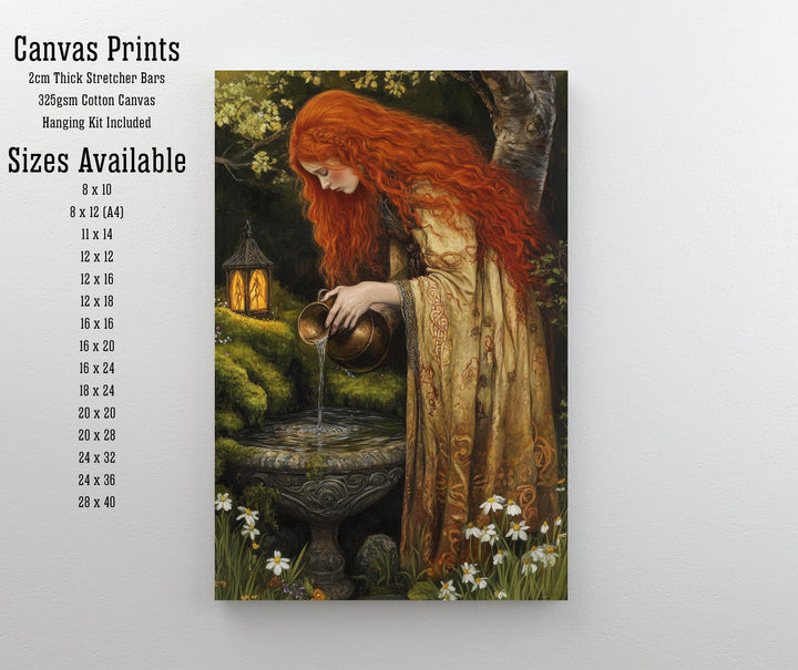 Brigid Celtic Goddess Poster Mythological Folk Art Healing Wall Decor Enchanted Celtic Pagan Illustration