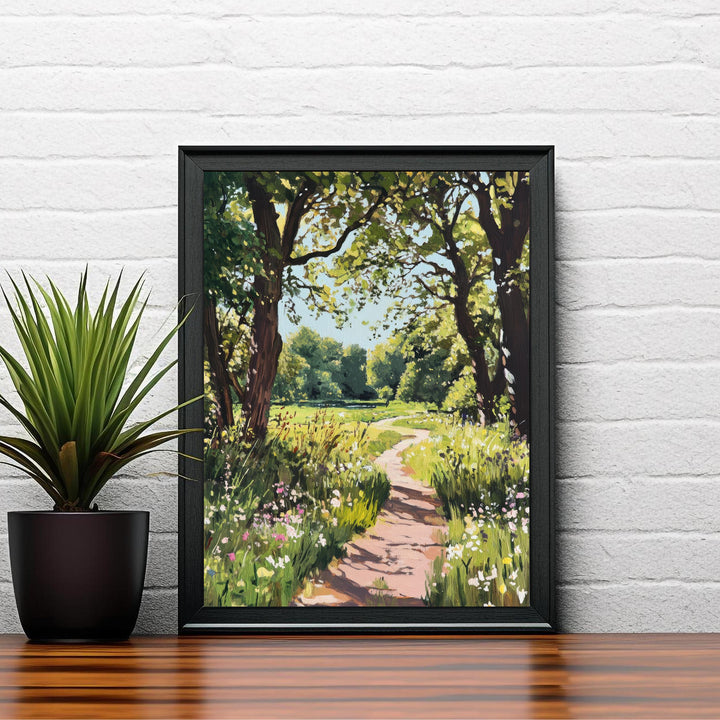 Hampstead Heath Watercolor Painting London Park Art Print Hampstead Heath Pond Scenic Wall Decor Gift for London Lovers