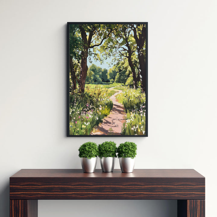 Hampstead Heath Watercolor Painting London Park Art Print Hampstead Heath Pond Scenic Wall Decor Gift for London Lovers