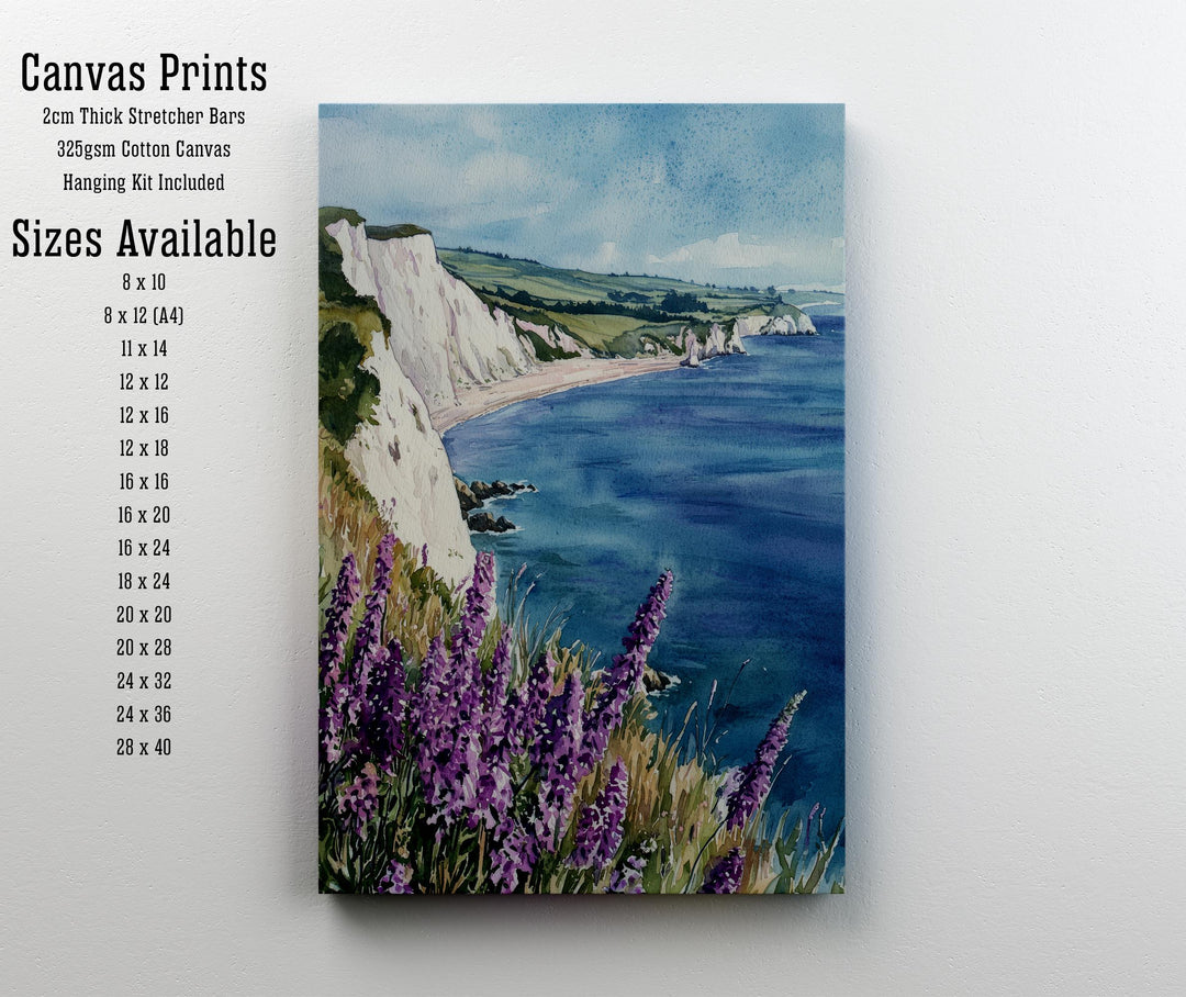 Isle of Wight Watercolor Painting The Needles Coastal Art Print UK Seaside Decor Gift for Island Lovers