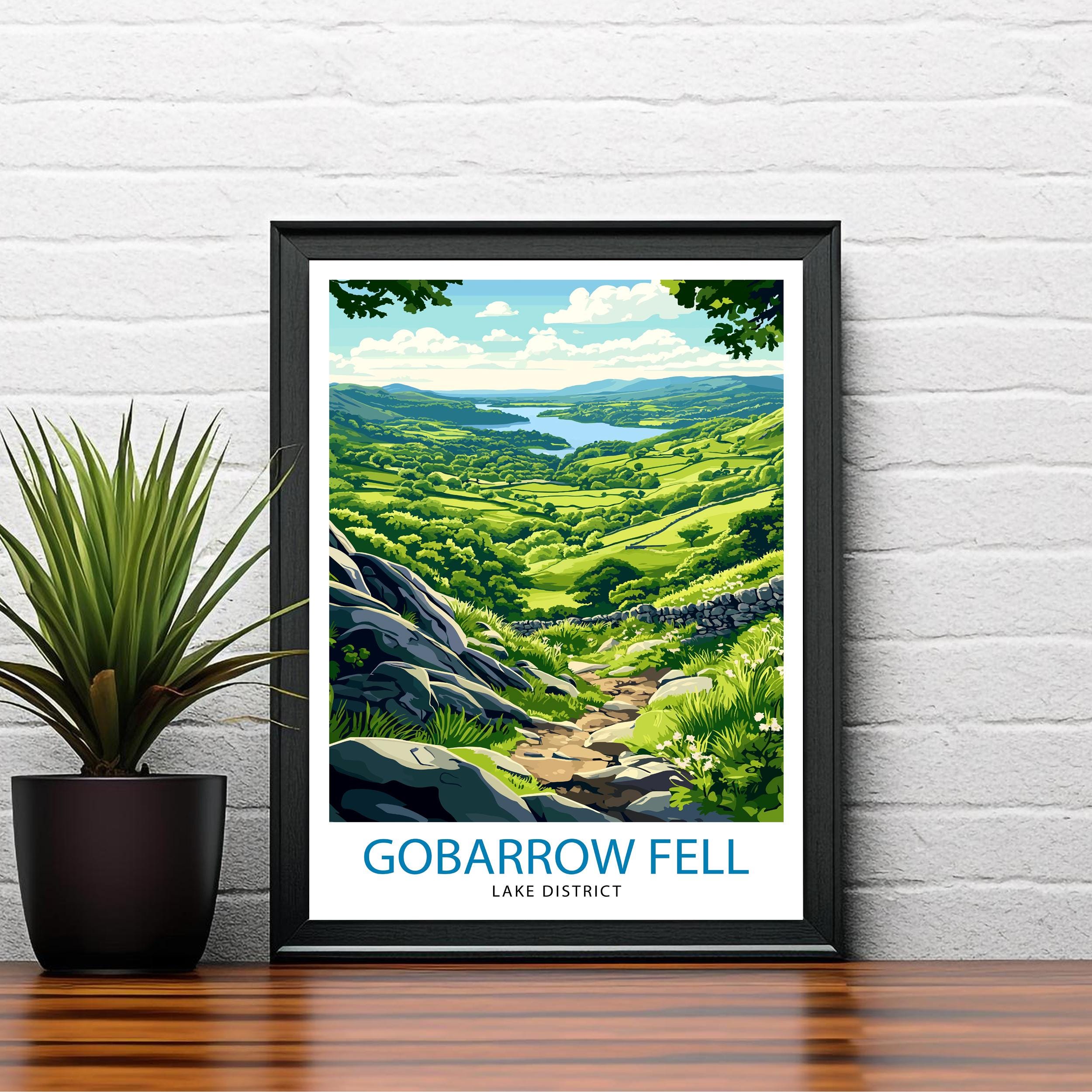 Gowbarrow Fell Lake District England Travel Poster Print Countryside Wall Art Scenic Landscape Decor Gift for UK Nature Lovers and Hiking