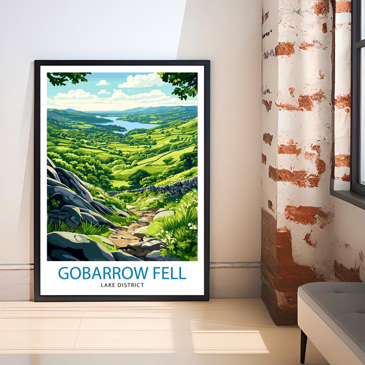 Gowbarrow Fell Lake District England Travel Poster Print Countryside Wall Art Scenic Landscape Decor Gift for UK Nature Lovers and Hiking