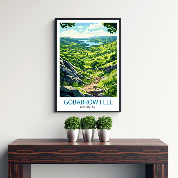 Gowbarrow Fell Lake District England Travel Poster Print Countryside Wall Art Scenic Landscape Decor Gift for UK Nature Lovers and Hiking