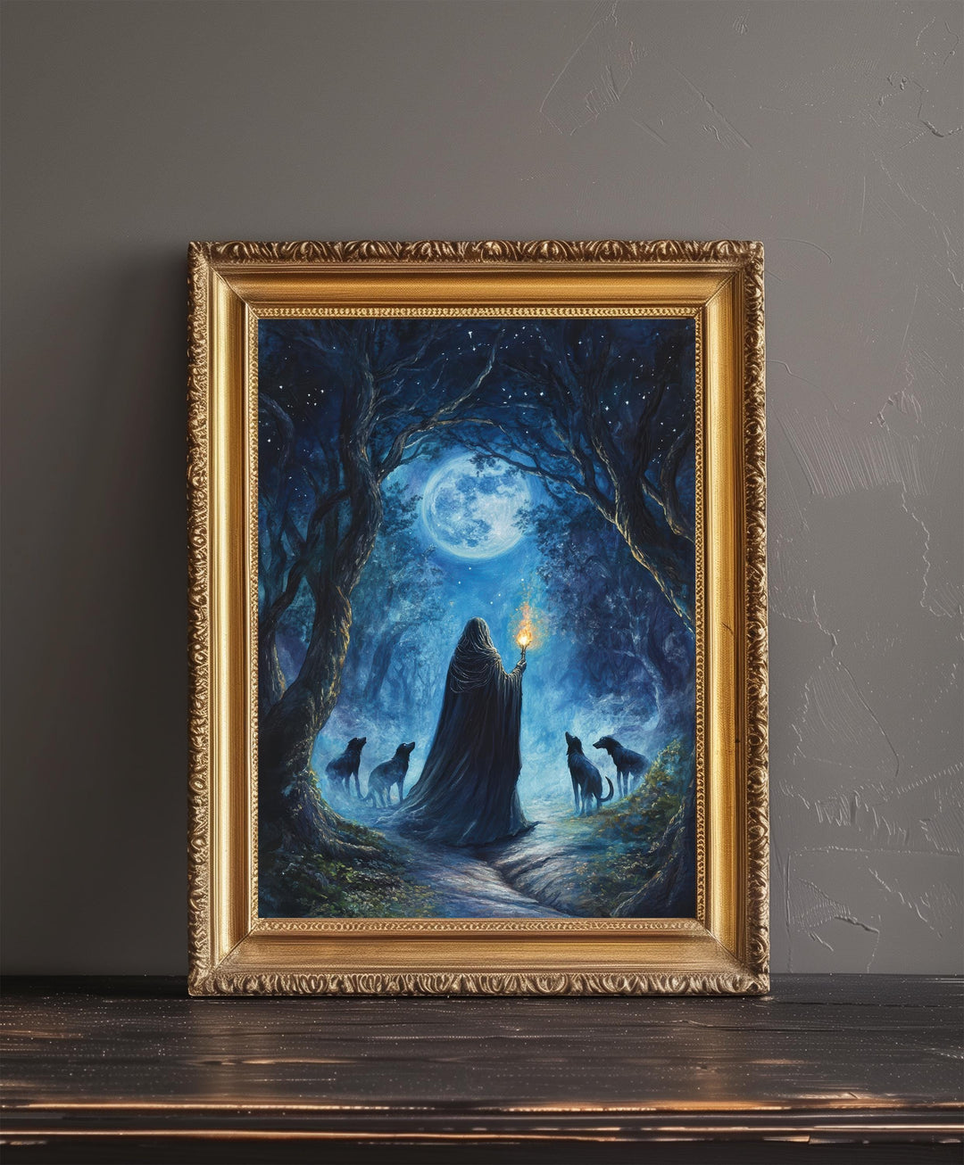 Hecate Celtic Goddess Poster Mythological Folk Art Mystic Wall Decor Enchanted Pagan Illustration
