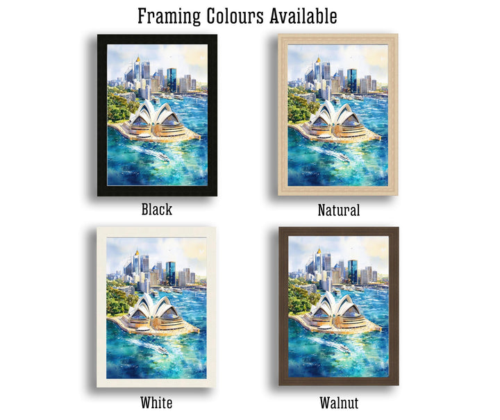 Sydney Harbor Watercolor Painting Australia Cityscape Art Print Sydney Opera House Decor Gift for Australia Lovers