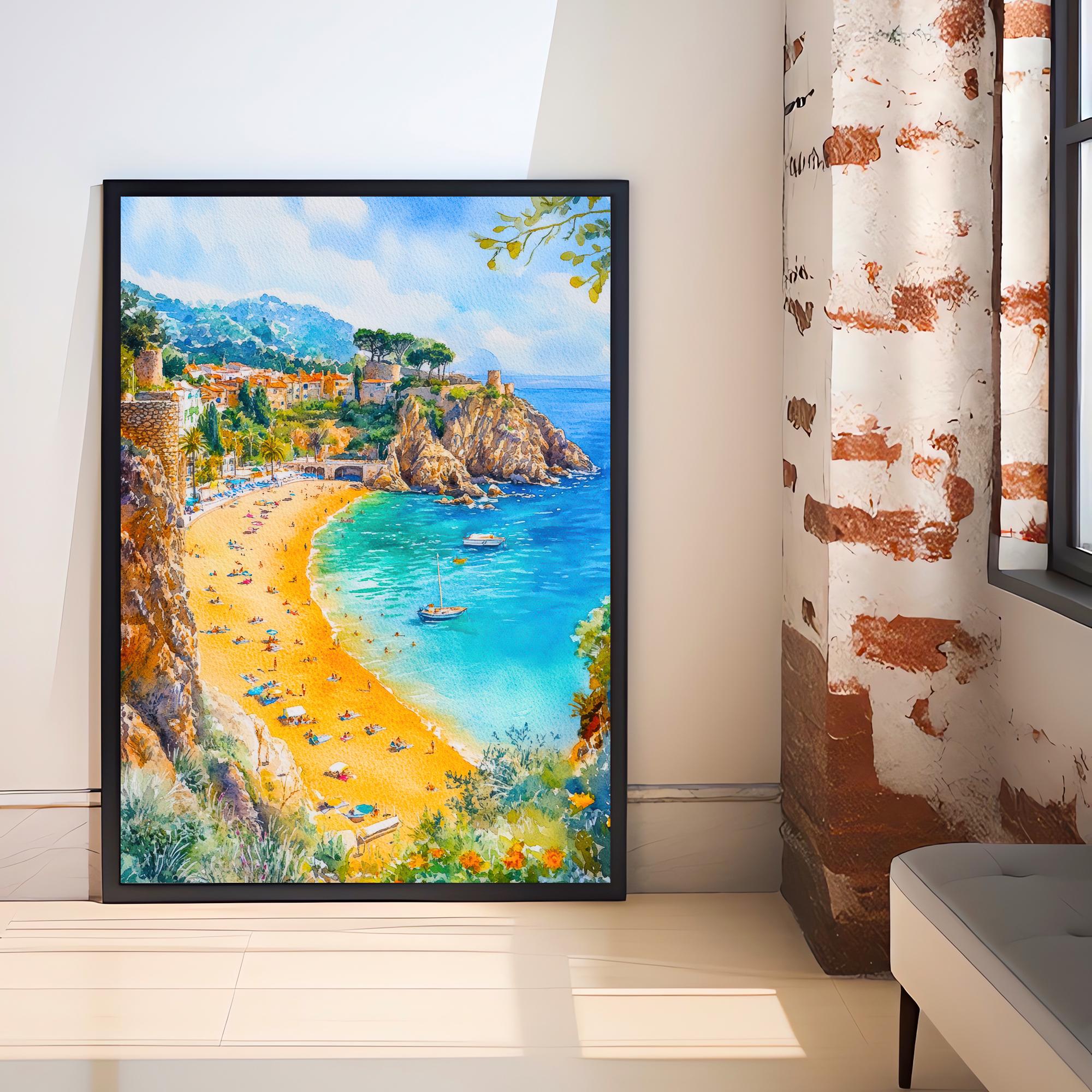 Corfu Greece Watercolor Painting Ionian Island Wall Art Mediterranean Coastal Print Scenic Landscape Decor Gift for Europe Lovers