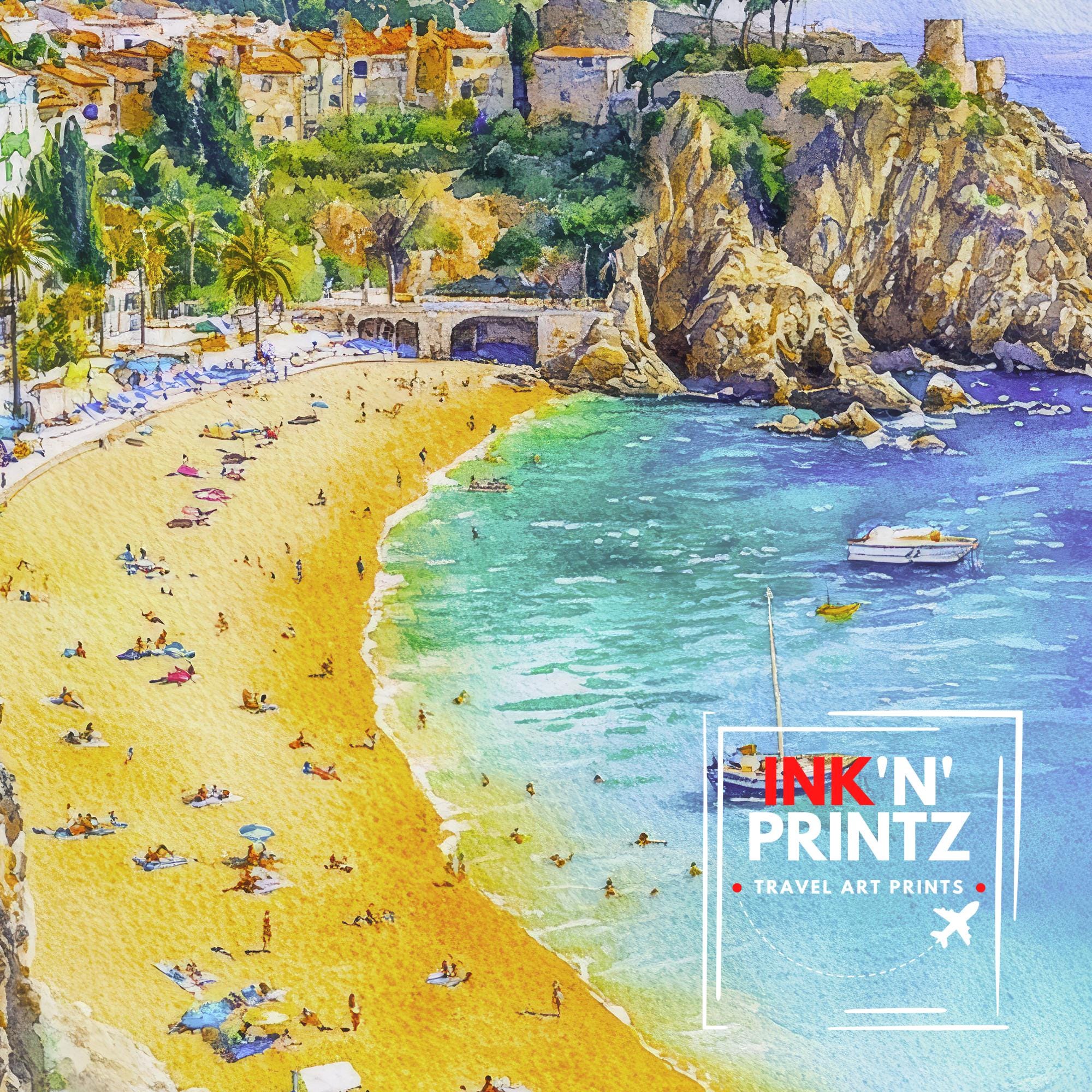Corfu Greece Watercolor Painting Ionian Island Wall Art Mediterranean Coastal Print Scenic Landscape Decor Gift for Europe Lovers