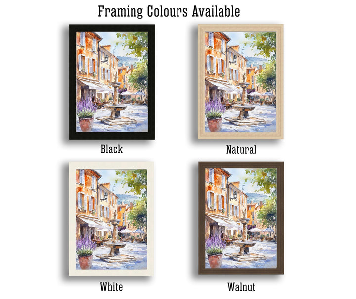 Aix-en-Provence Watercolor Art Print French Cityscape Painting Provence France Travel Decor Francophile Gift