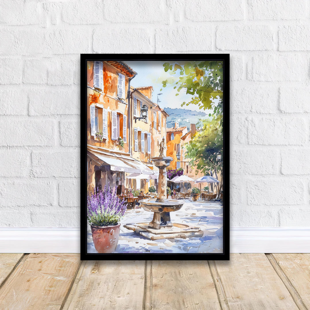 Aix-en-Provence Watercolor Art Print French Cityscape Painting Provence France Travel Decor Francophile Gift