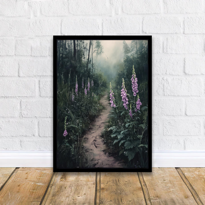 Witches Path Through Foxgloves Poster Enchanted Forest Art Cottagecore Decor Whimsical Nature Illustration