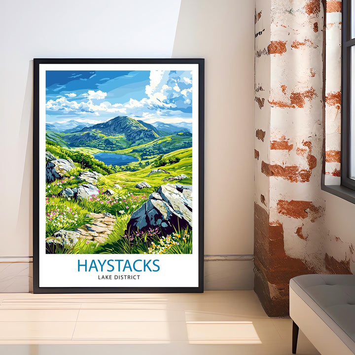 Haystacks Lake District Watercolor Art Print, Wainwright Fell Painting, UK Landscape Wall Decor, Hiking Gift