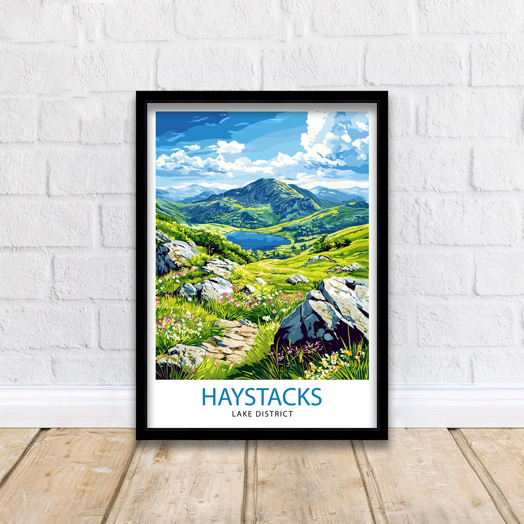 Haystacks Lake District Watercolor Art Print, Wainwright Fell Painting, UK Landscape Wall Decor, Hiking Gift