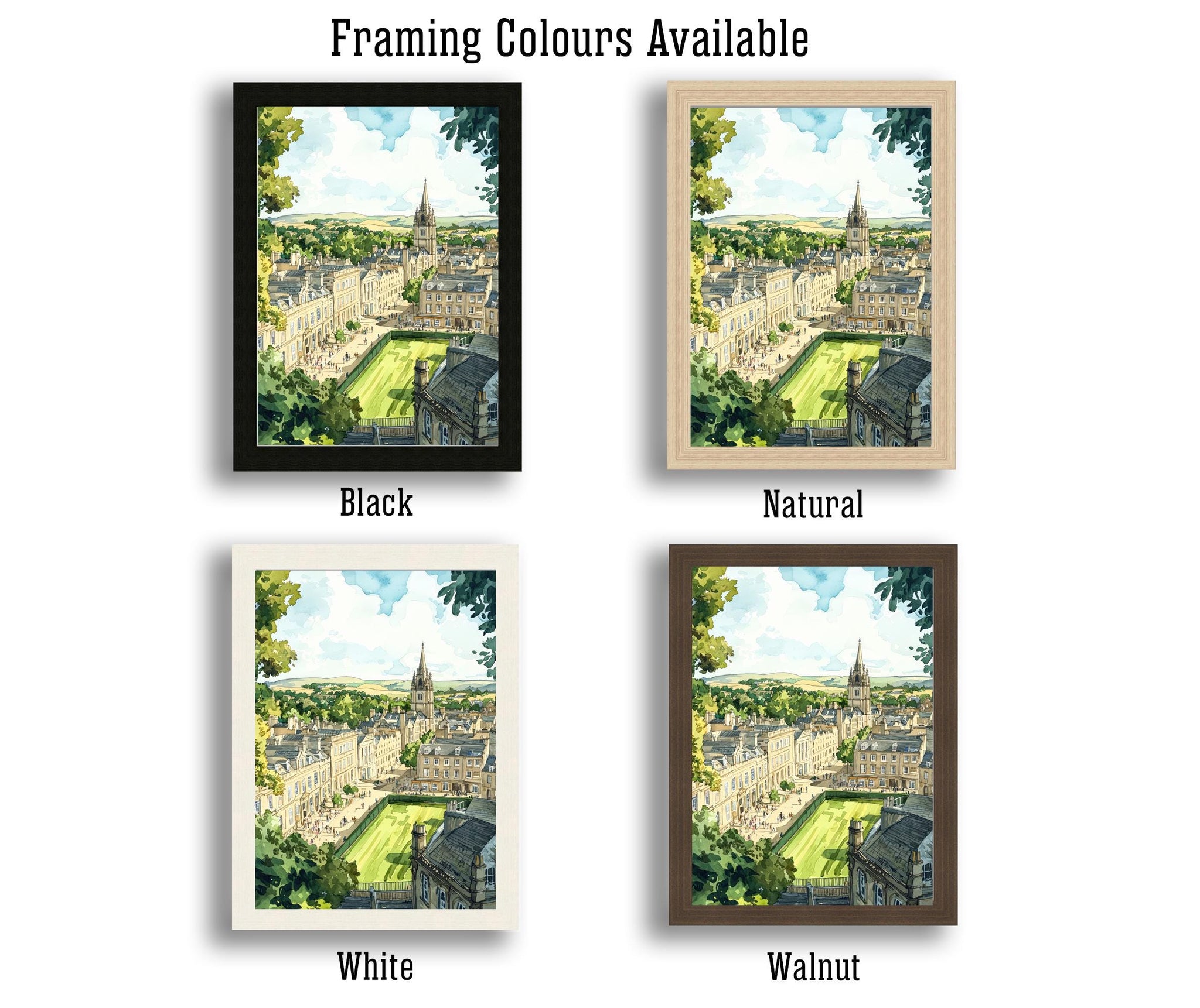 Bath England Watercolor Art Print, Roman Baths Painting, Royal Crescent Wall Decor, Georgian City Gift