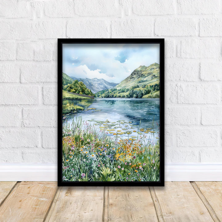 Grasmere Lake District Watercolor Art Print, William Wordsworth Painting, UK Landscape Wall Decor, Hiking Gift
