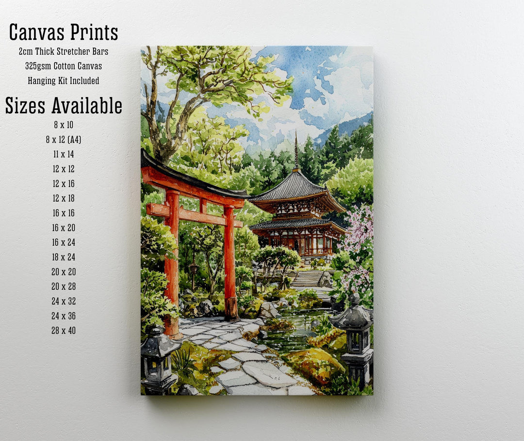 Kyoto Japan Watercolor Art Print, Cherry Blossom Painting, Gion District Wall Decor, Japanese Travel Gift