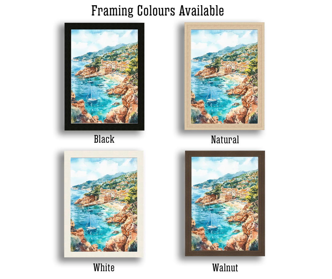 Mallorca Watercolor Art Print, Spain Travel Painting, Balearic Islands Wall Decor, Mediterranean Gift