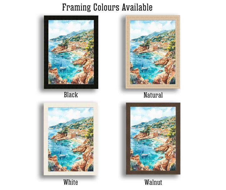 Mallorca Watercolor Art Print, Spain Travel Painting, Balearic Islands Wall Decor, Mediterranean Gift