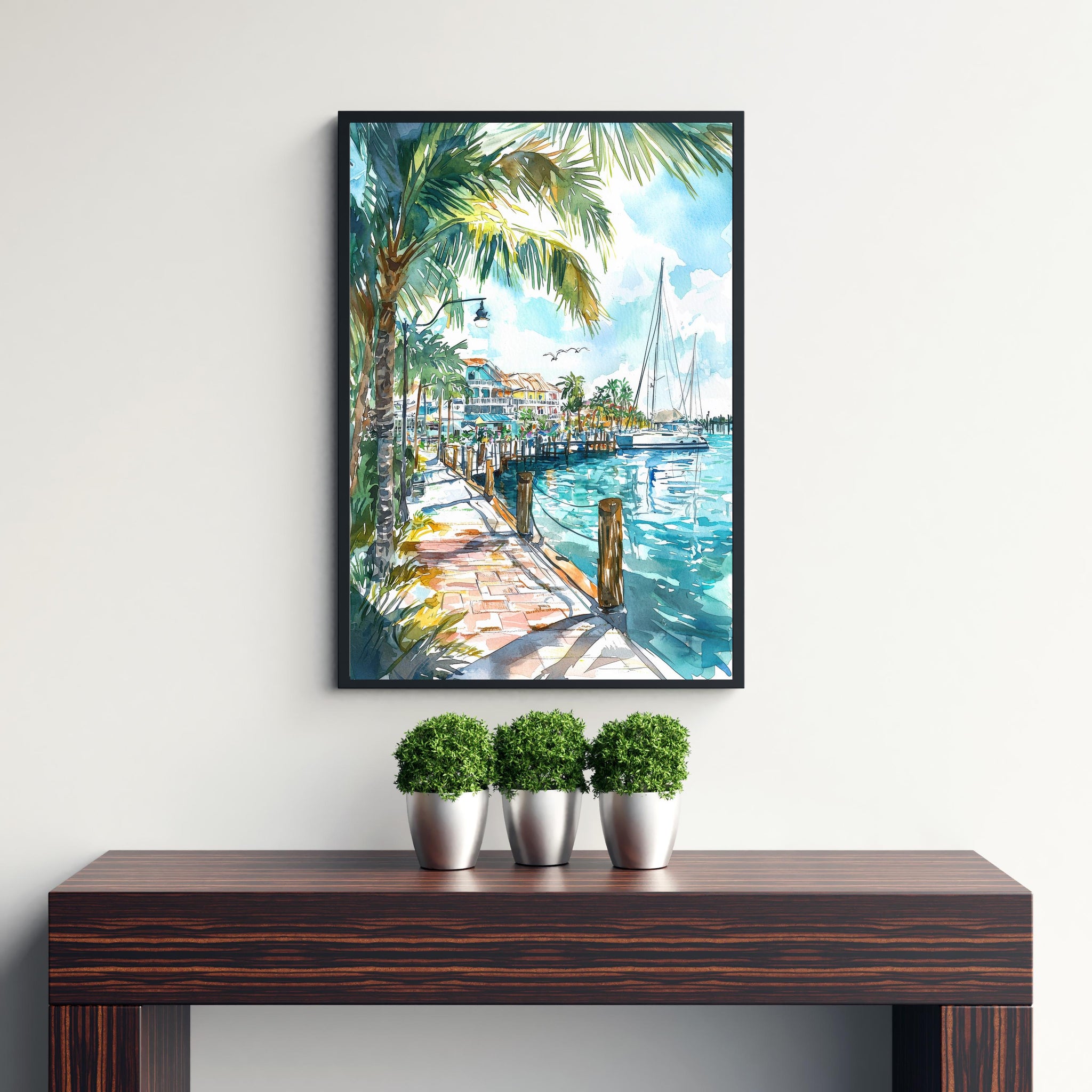 Punta Gorda Florida Watercolor Art Print, Charlotte Harbor Painting, Gulf Coast Wall Decor, Coastal Gift
