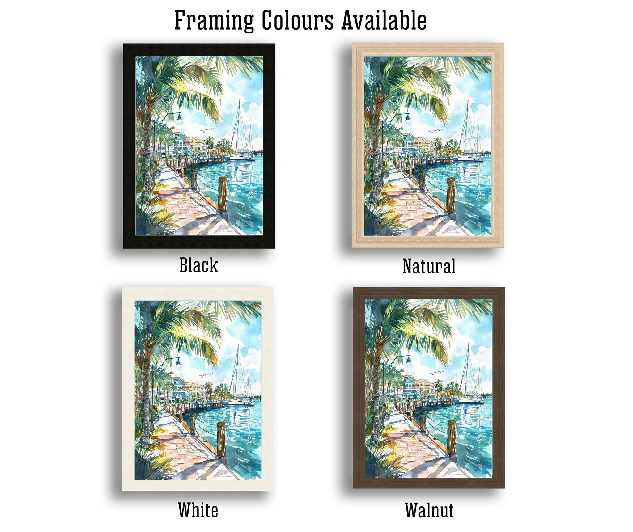 Punta Gorda Florida Watercolor Art Print, Charlotte Harbor Painting, Gulf Coast Wall Decor, Coastal Gift