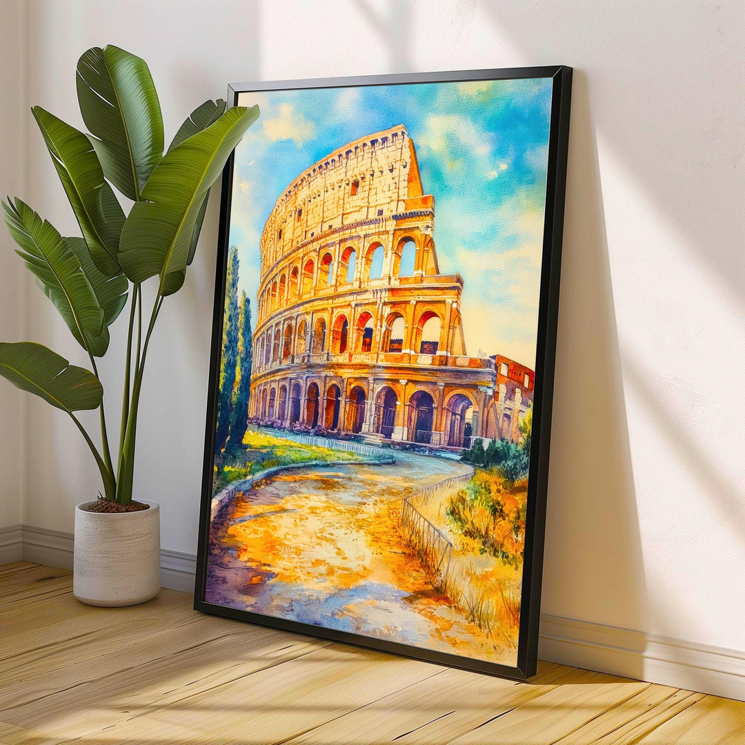 Rome Italy Travel Poster Print European City Wall Art Ancient Landmark Decor Gift for History Lovers and Fans of Italian Architecture