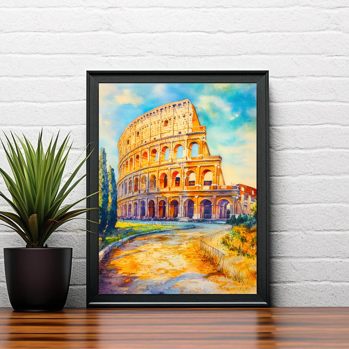 Rome Italy Travel Poster Print European City Wall Art Ancient Landmark Decor Gift for History Lovers and Fans of Italian Architecture