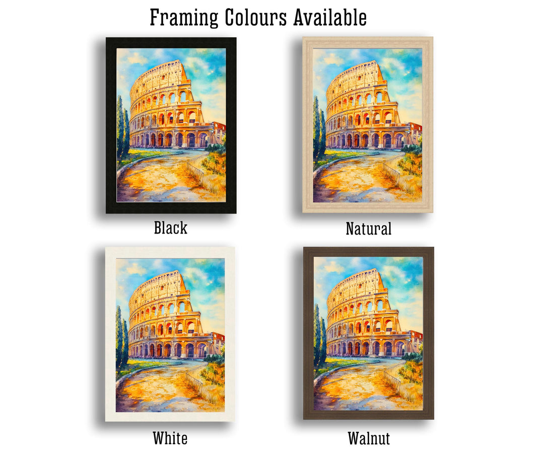 Rome Italy Travel Poster Print European City Wall Art Ancient Landmark Decor Gift for History Lovers and Fans of Italian Architecture