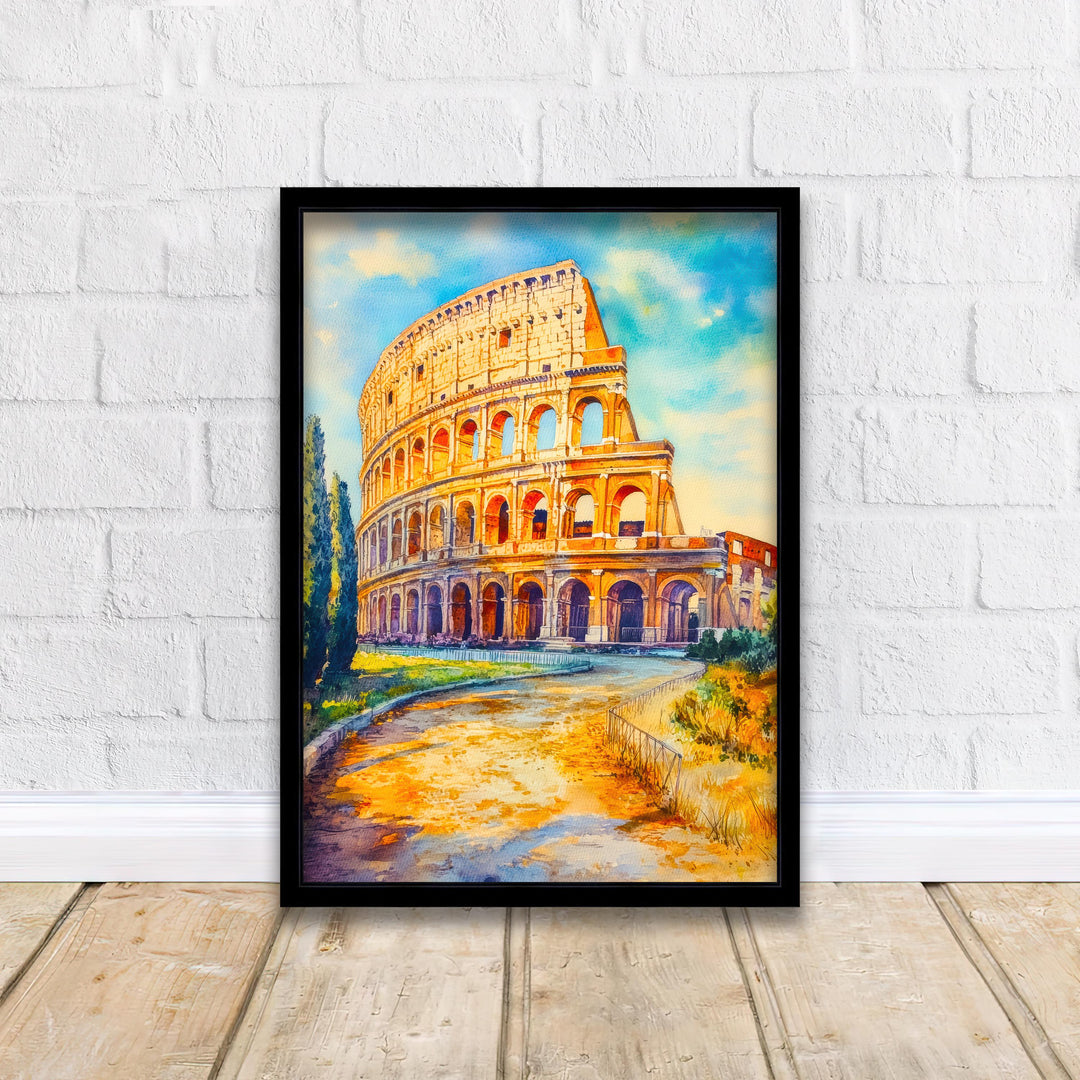 Rome Italy Travel Poster Print European City Wall Art Ancient Landmark Decor Gift for History Lovers and Fans of Italian Architecture