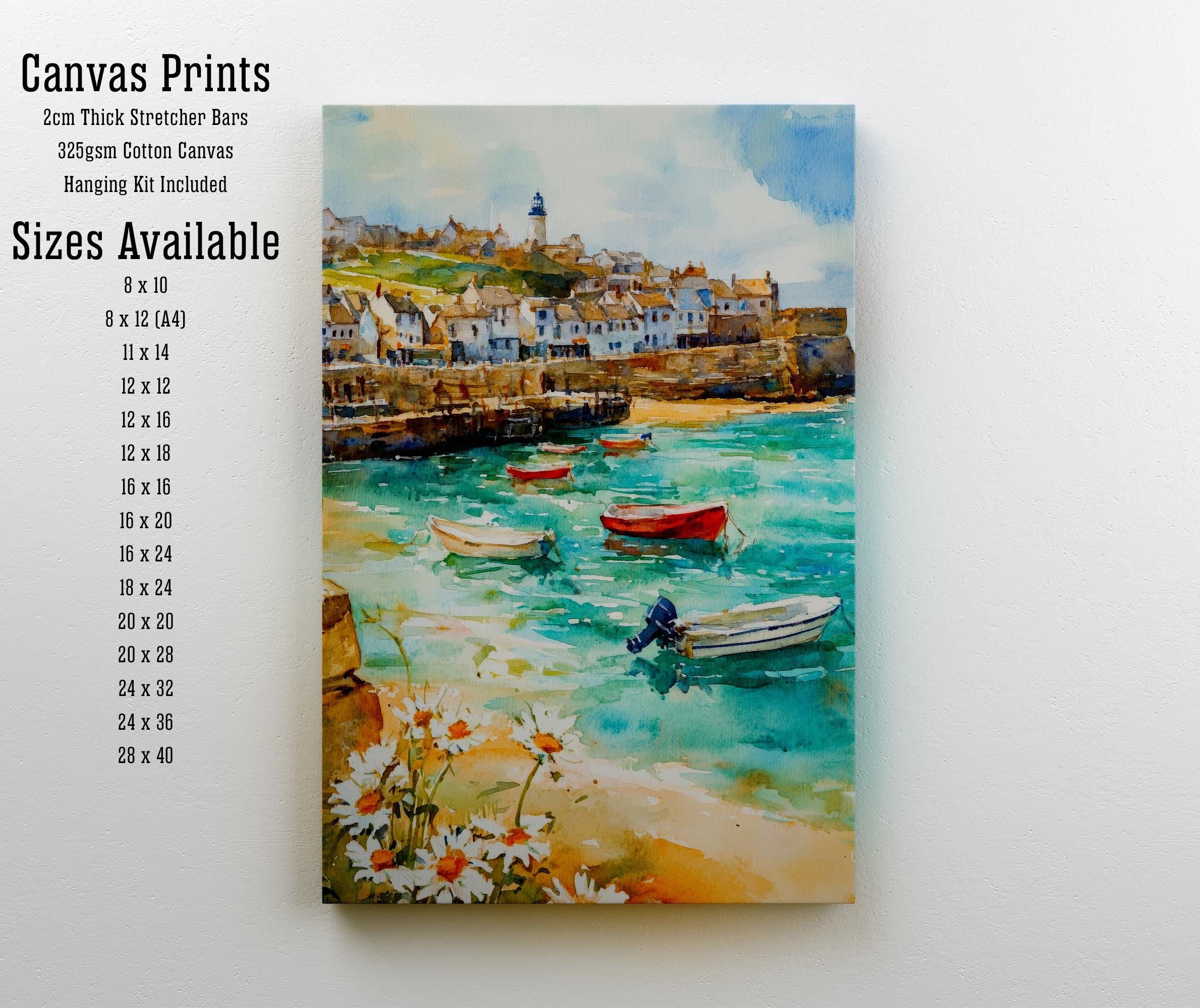 St Ives Cornwall England Travel Poster Print Coastal Wall Art Seaside Town Decor Gift for UK Beach Lovers and Fans of Scenic Harbour