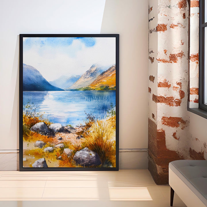 Isle of Mull Watercolor Painting Poster Scotland Wall Art Hebrides Coastal Landscape Print Decor Gift for UK Nature Lovers and Scottish