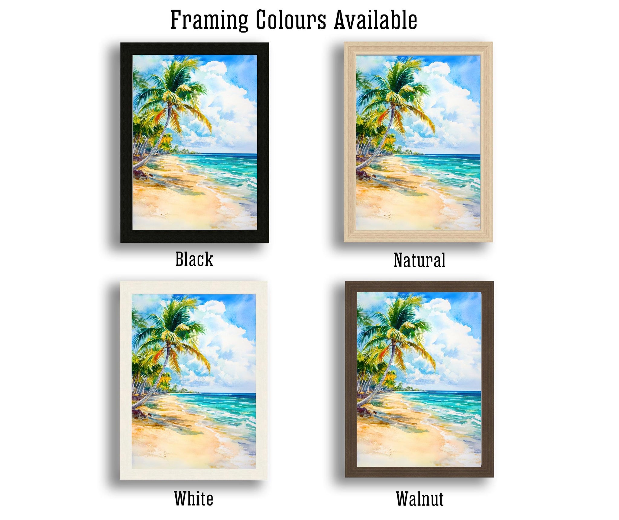Riviera Maya Watercolor Painting Poster Mexico Wall Art Caribbean Coastal Print Scenic Landscape Decor Gift for Beach Lovers and Tropical