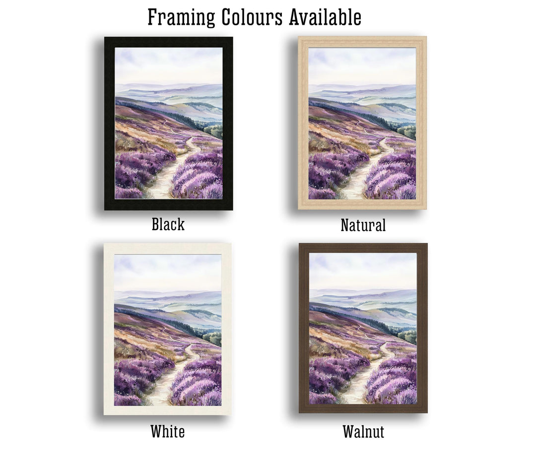 Long Mynd Watercolor Art Print, Shropshire Hills Painting, UK Landscape Wall Decor, Hill Walking Gift