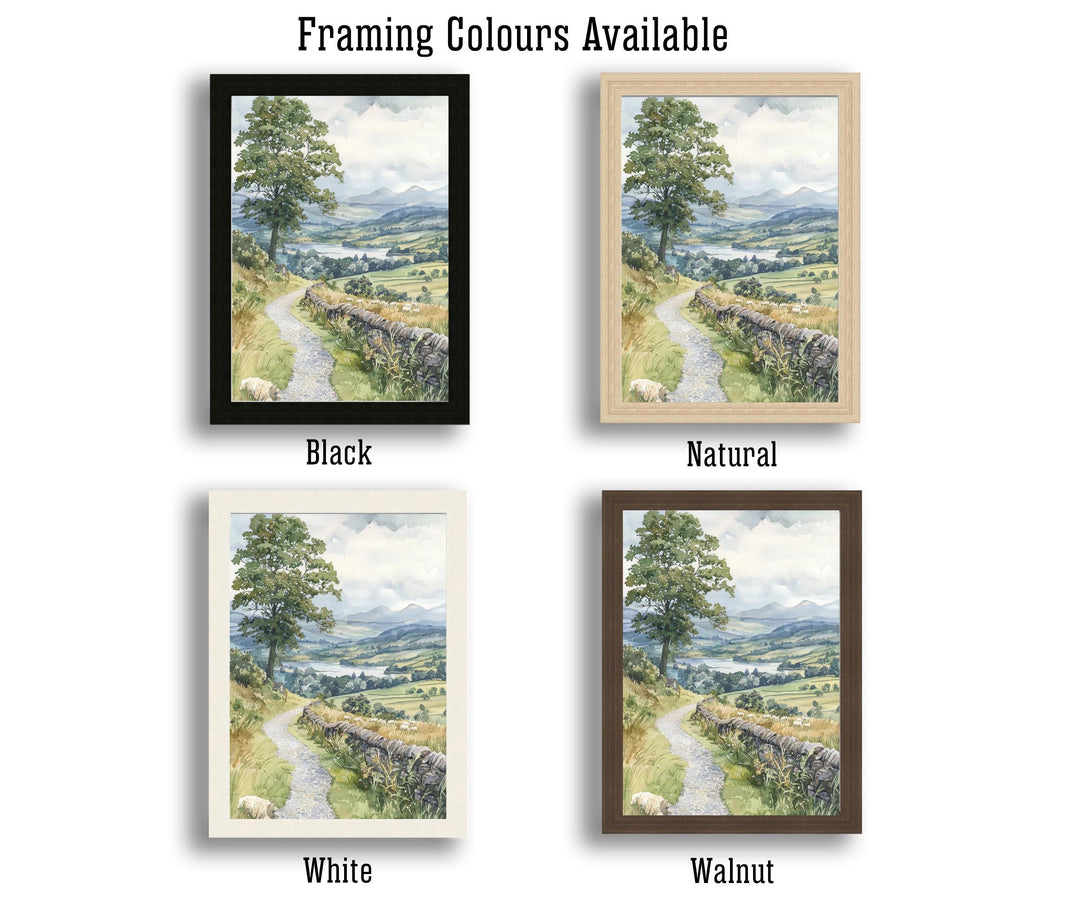 Hawkshead Lake District Watercolor Art Print, Beatrix Potter Painting, UK Village Wall Decor, Cumbria Gift
