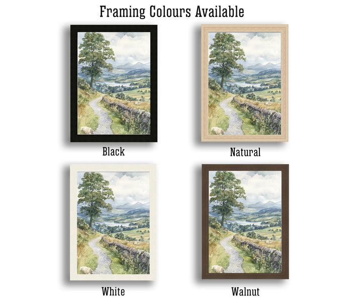 Hawkshead Lake District Watercolor Art Print, Beatrix Potter Painting, UK Village Wall Decor, Cumbria Gift