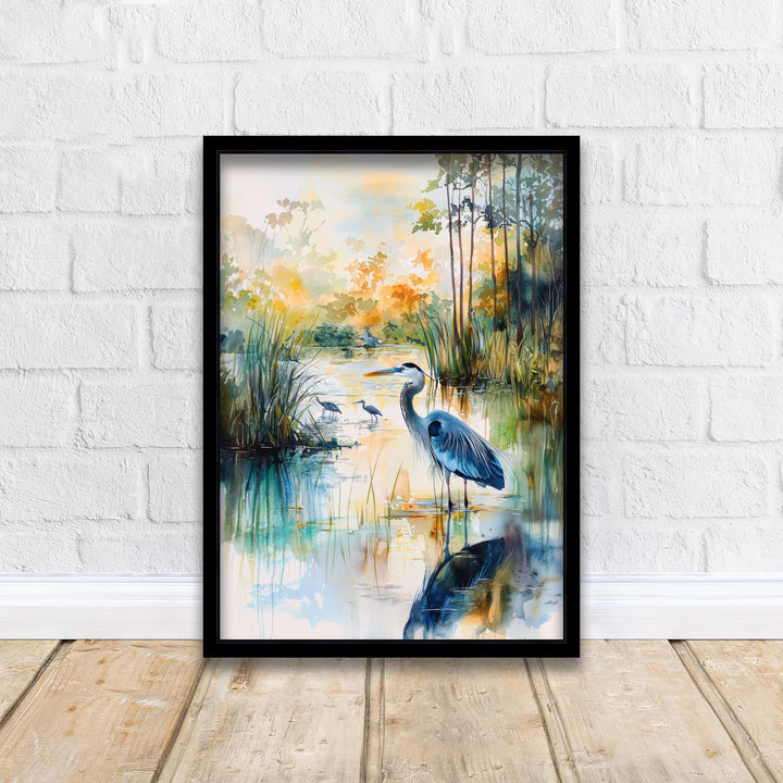 Everglades Florida Watercolor Art Print, Alligator Nature Painting, Florida Wildlife Wall Decor, Travel Gift
