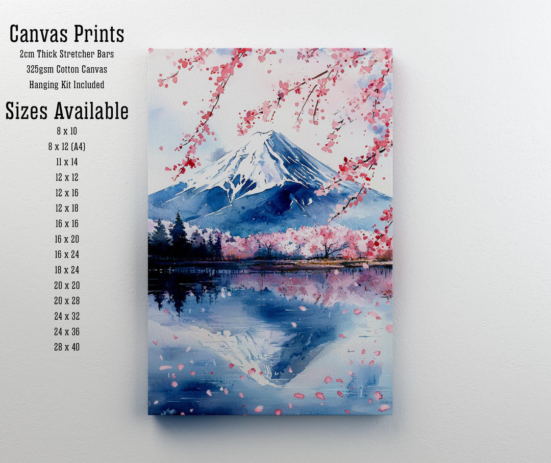 Mount Fuji Watercolor Art Print, Japan Painting, Volcano Wall Decor, Japanese Travel Gift