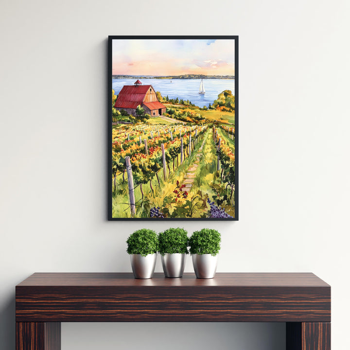 Prince Edward County Watercolor Art Print, Ontario Wine Country Painting, Sandbanks Wall Decor, Canadian Gift