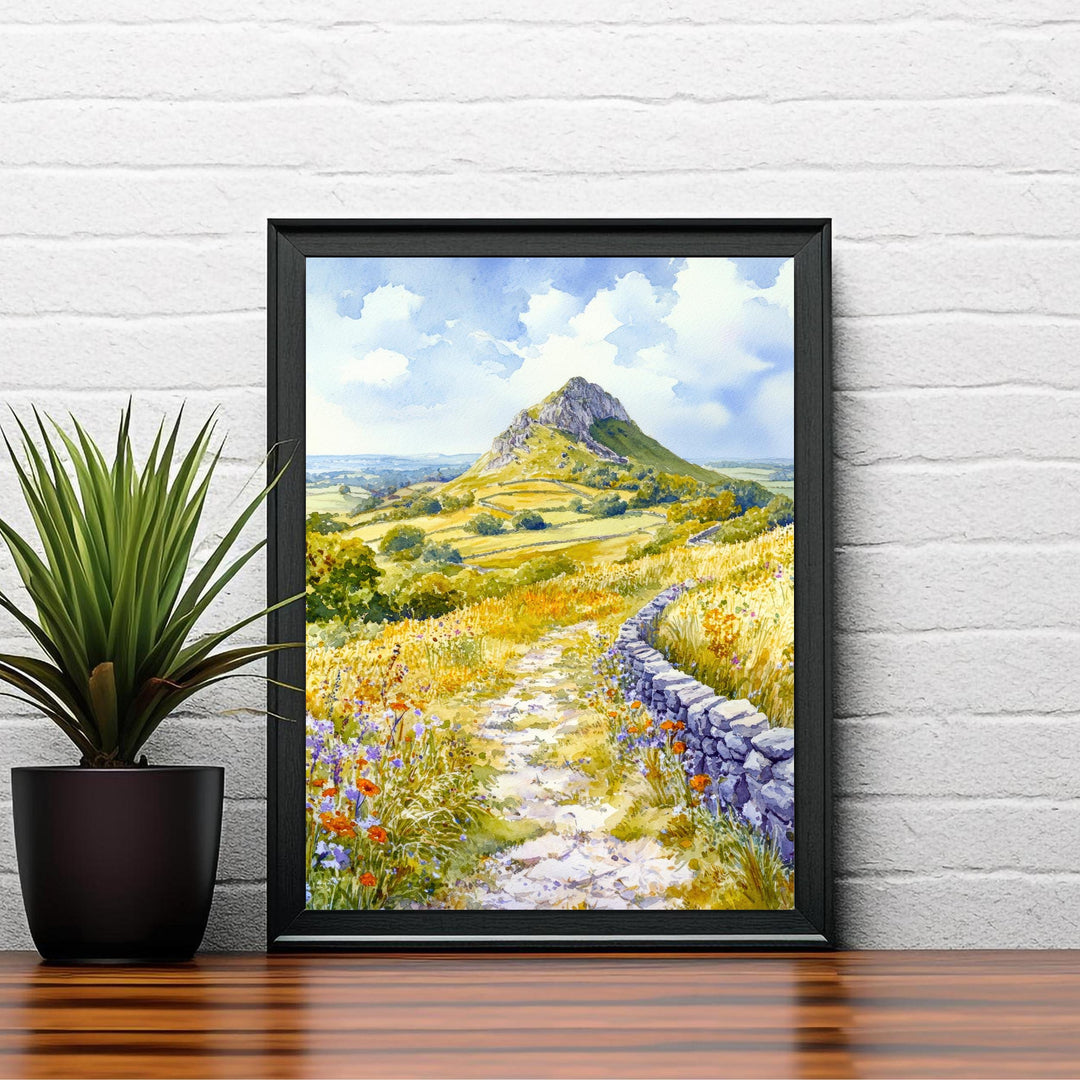 Sugar Loaf Brecon Beacons Travel Poster Print Wales Wall Art Mountain Landscape Decor Gift for UK Nature Lovers and Scenic National Park