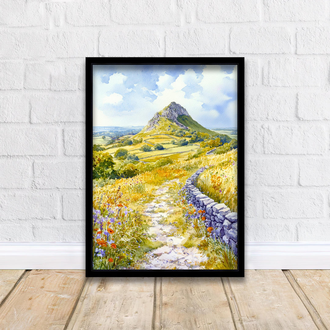 Sugar Loaf Brecon Beacons Travel Poster Print Wales Wall Art Mountain Landscape Decor Gift for UK Nature Lovers and Scenic National Park