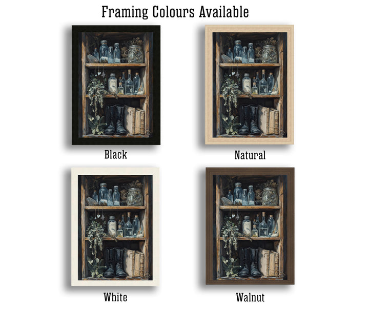 Alchemist's Shelf Print Dark Academia Art Cottagecore Decor Magical Still Life Vintage Wall Art