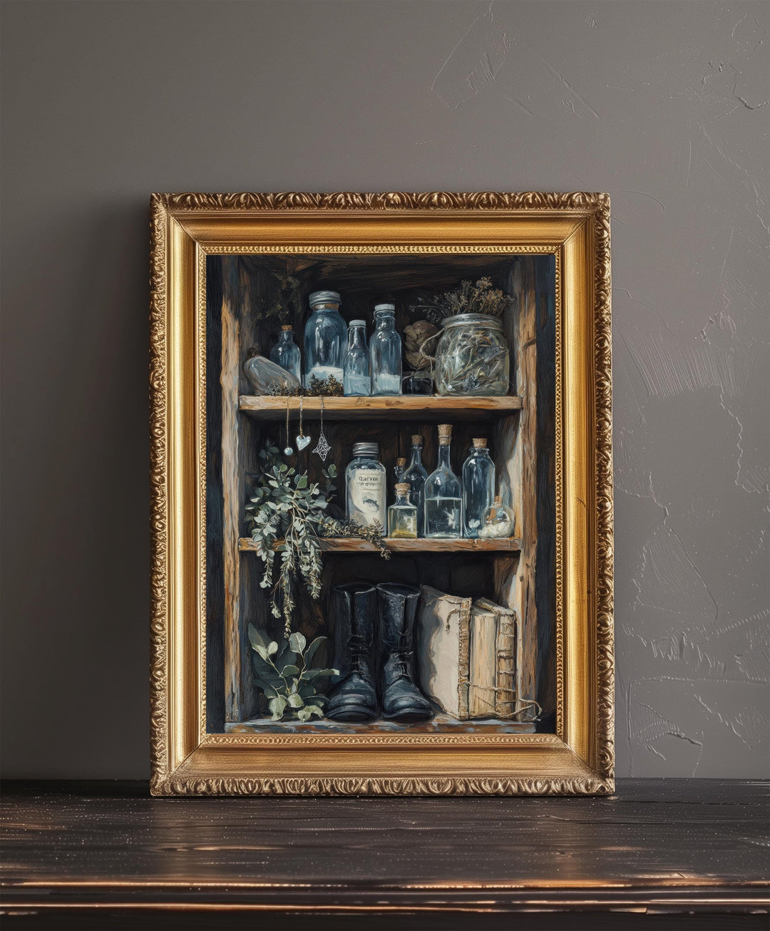 Alchemist's Shelf Print Dark Academia Art Cottagecore Decor Magical Still Life Vintage Wall Art