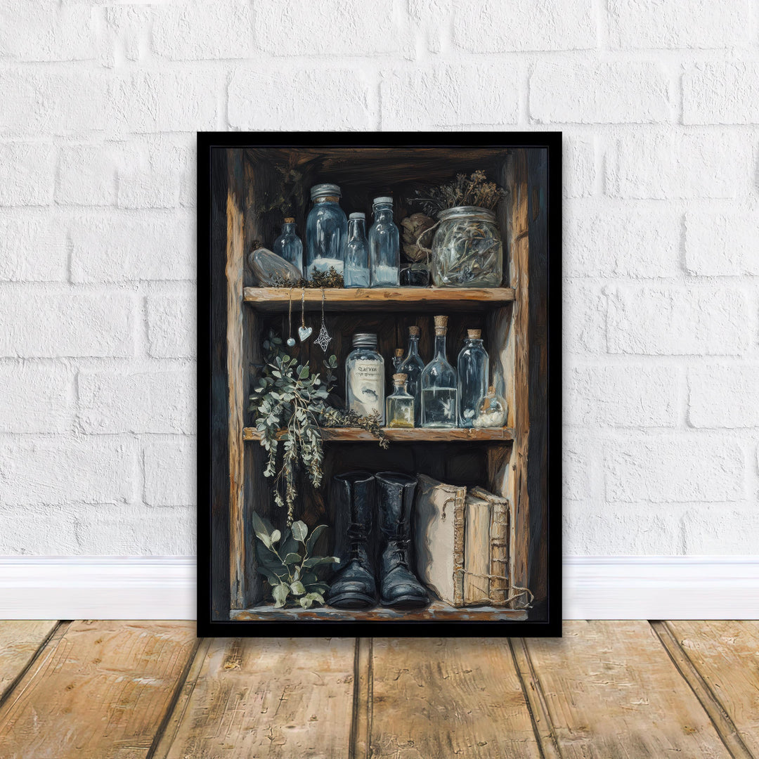Alchemist's Shelf Print Dark Academia Art Cottagecore Decor Magical Still Life Vintage Wall Art