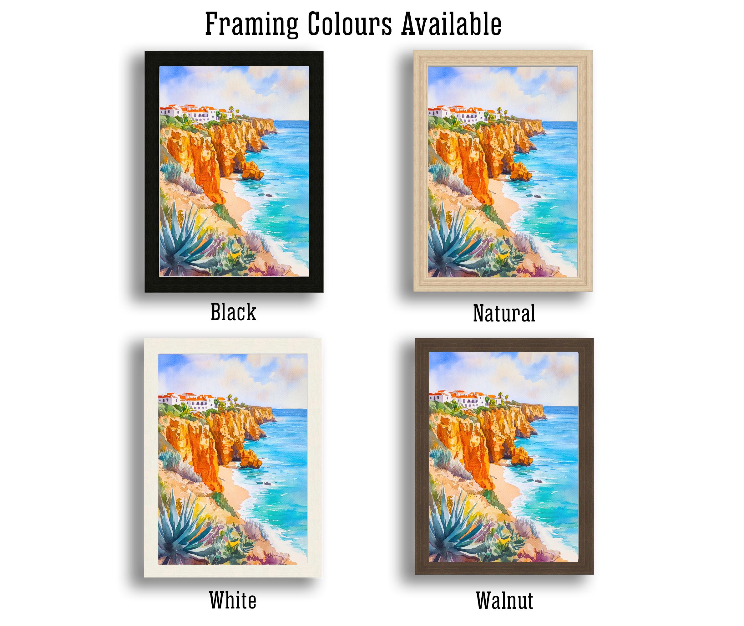 Algarve Travel Poster Print Portugal Wall Art Praia da Marinha Coastal Landscape Decor Gift for Europe Lovers and Fans of Scenic Portuguese