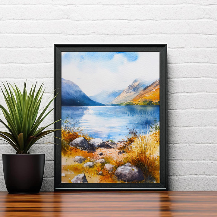Isle of Mull Watercolor Painting Poster Scotland Wall Art Coastal Landscape Print Gift for UK Travel Lovers and Fans of Scenic Scottish