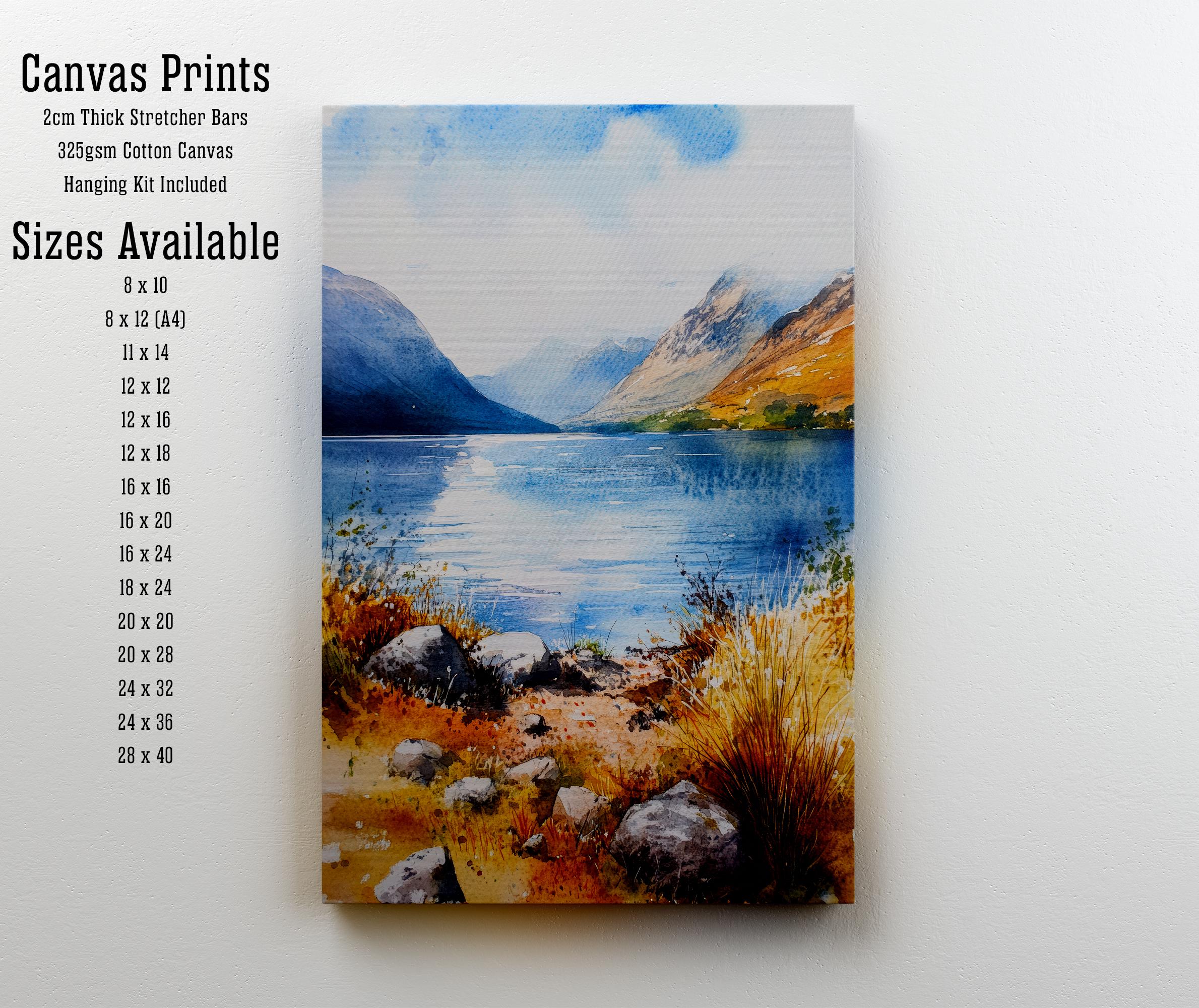 Isle of Mull Watercolor Painting Poster Scotland Wall Art Coastal Landscape Print Gift for UK Travel Lovers and Fans of Scenic Scottish