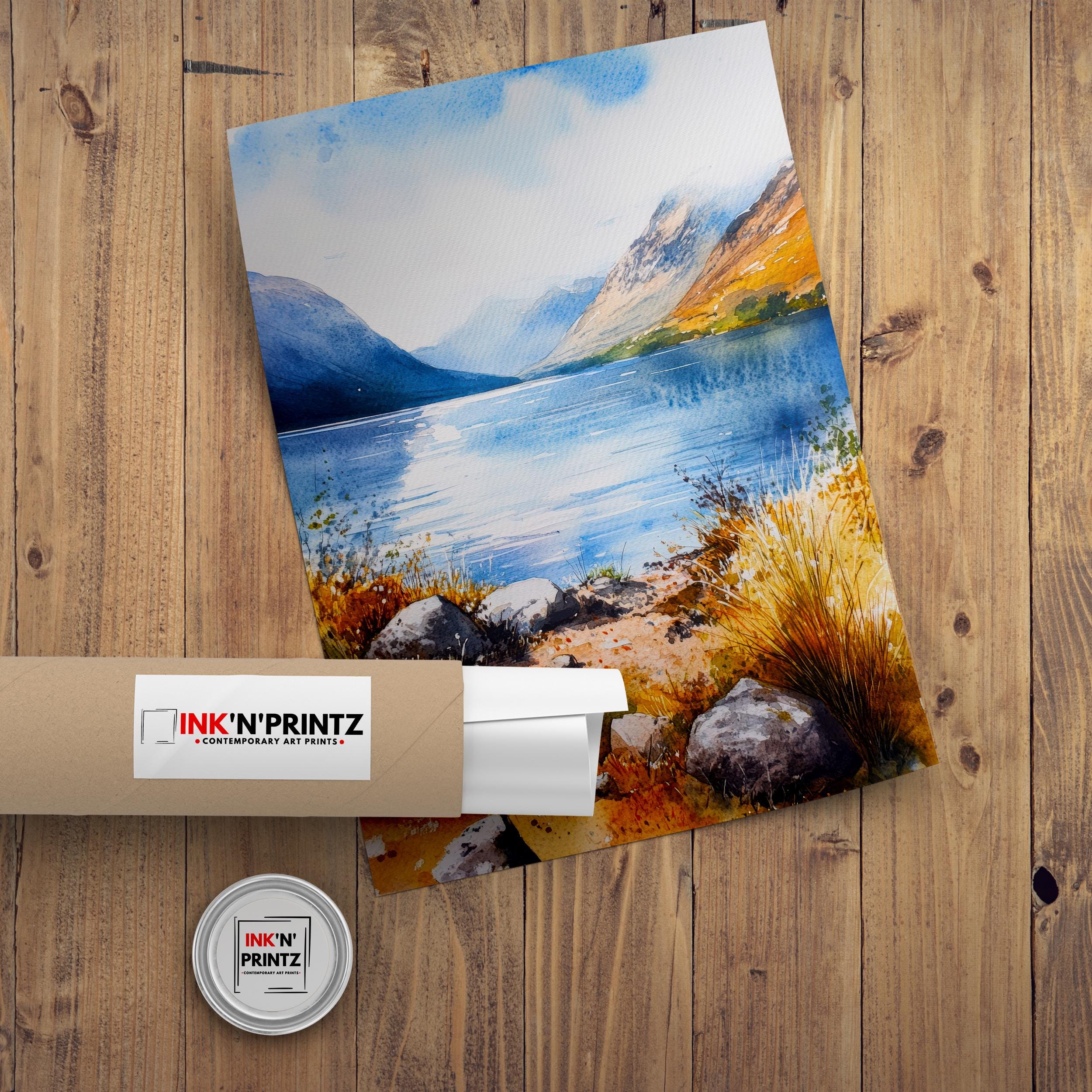 Isle of Mull Watercolor Painting Poster Scotland Wall Art Coastal Landscape Print Gift for UK Travel Lovers and Fans of Scenic Scottish