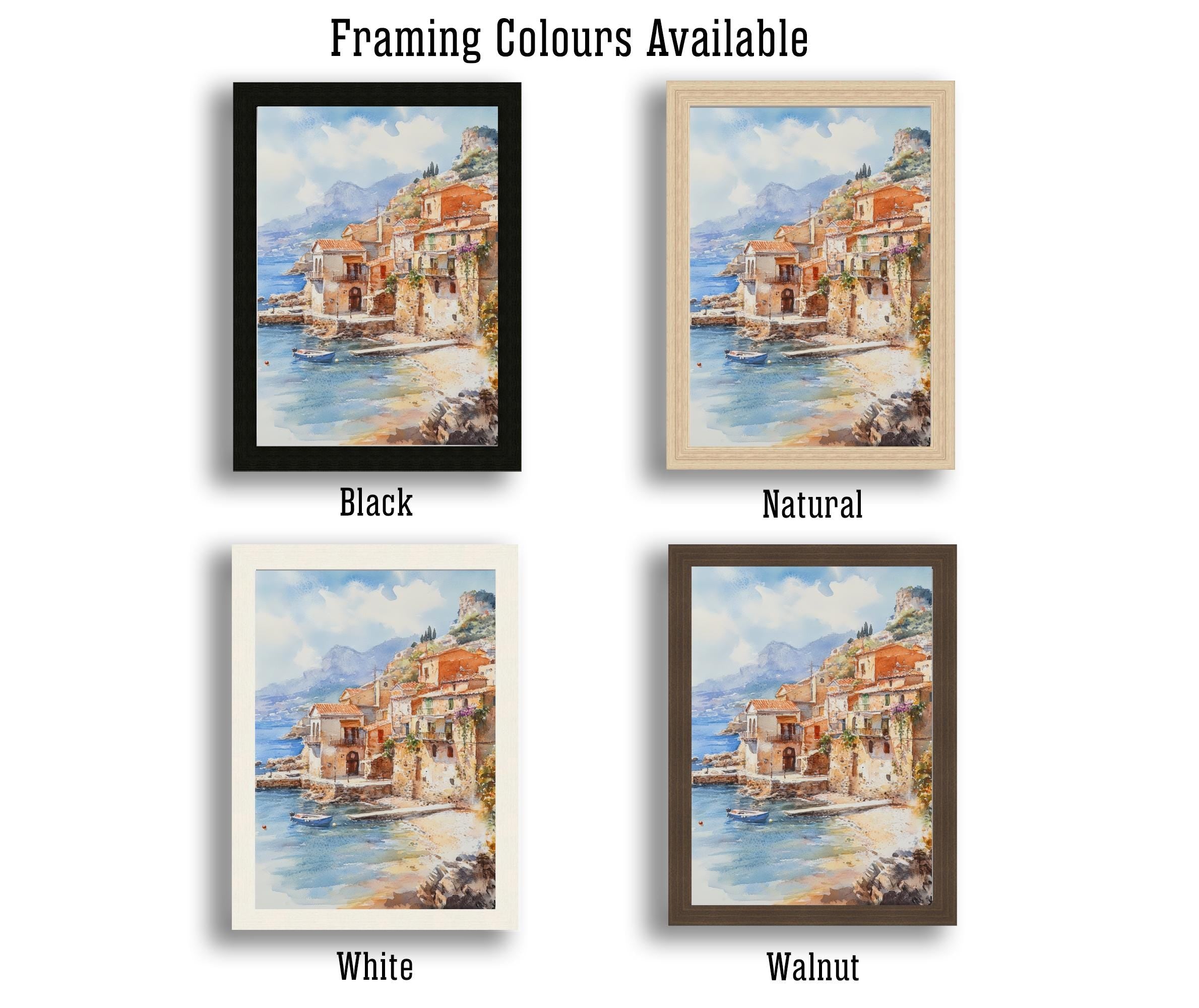 Sicily Italy Watercolor Art Print, Mount Etna Painting Mediterranean Travel Wall Decor, Italian Gift