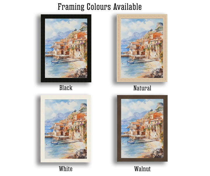 Sicily Italy Watercolor Art Print, Mount Etna Painting Mediterranean Travel Wall Decor, Italian Gift