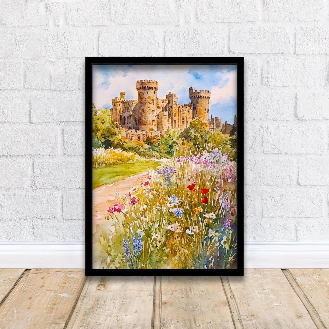 Alnwick Castle Watercolor Painting Northumberland Wall Art Historic Castle Print Medieval England Decor Gift