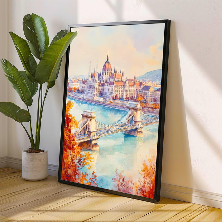 Budapest Hungary Travel Poster Print European City Wall Art Danube River Architecture Decor Gift for Hungary Lovers
