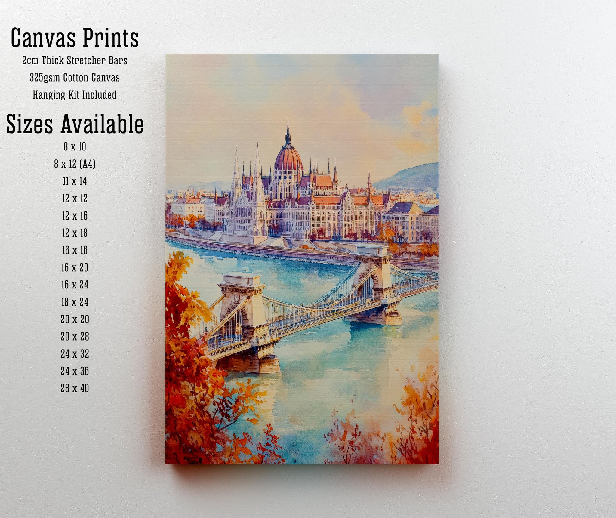 Budapest Hungary Travel Poster Print European City Wall Art Danube River Architecture Decor Gift for Hungary Lovers